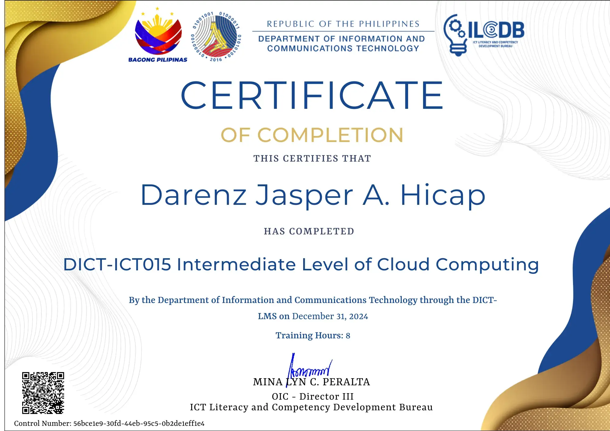 DICT Intermediate Level of Cloud Computing Certificate