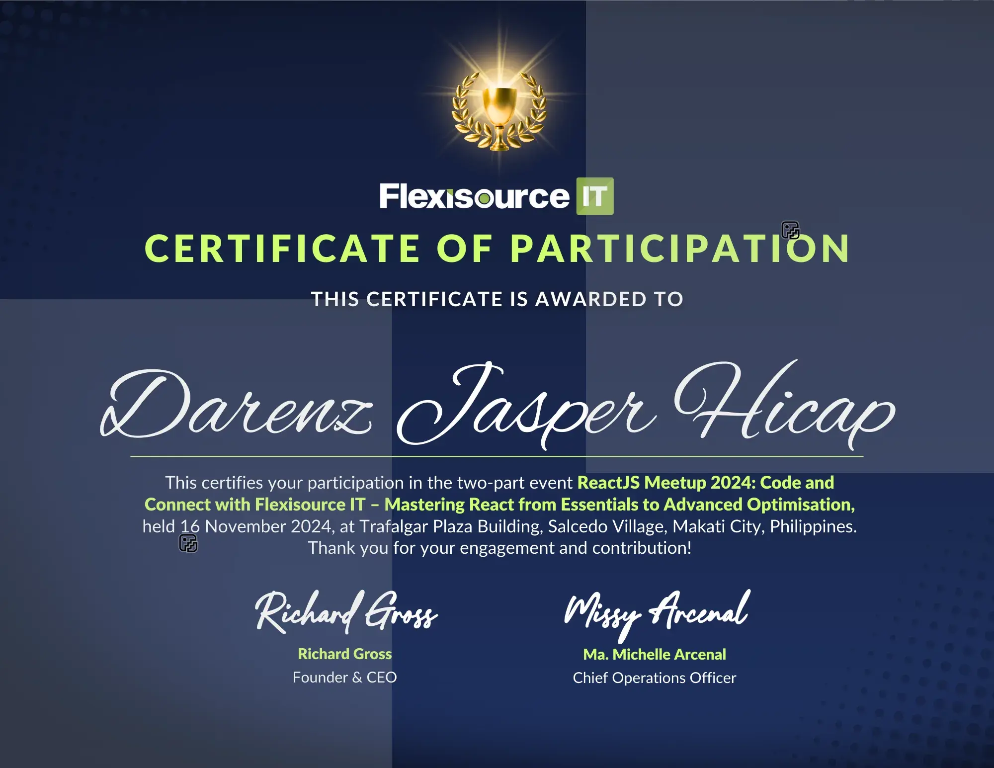 Flexisource Mastering React from Essentials to Advanced Optimization Certificate
