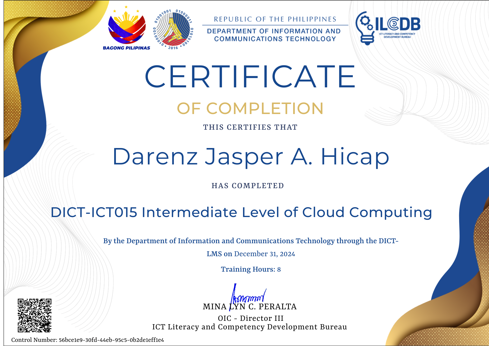 DICT Intermediate Level of Cloud Computing Certificate