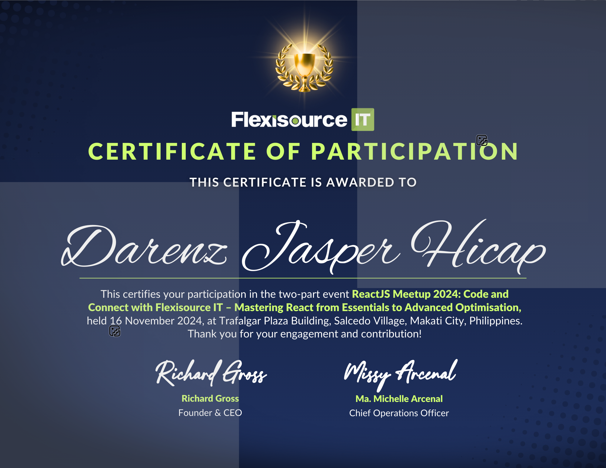 Flexisource Mastering React from Essentials to Advanced Optimization Certificate